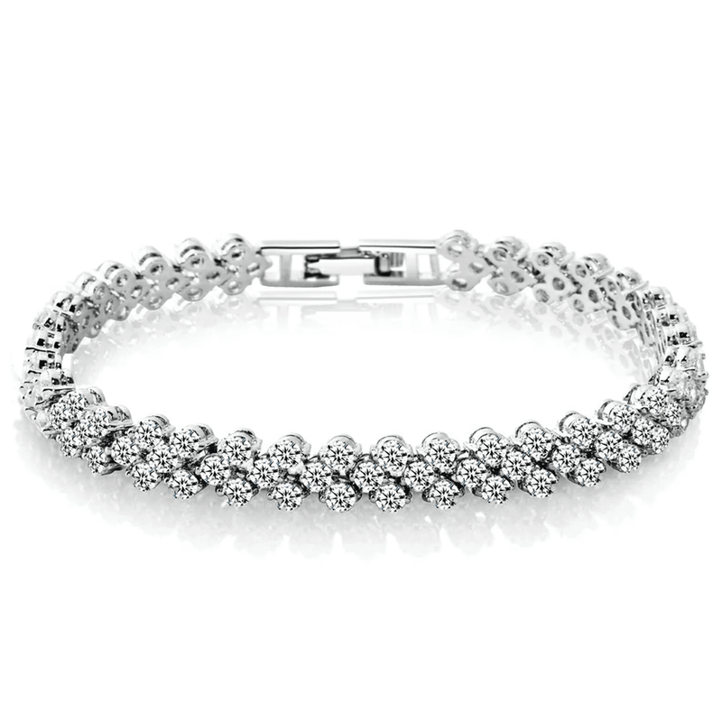 Pulseira Feminina de Zircônia Cúbica – Estilo Romântico.